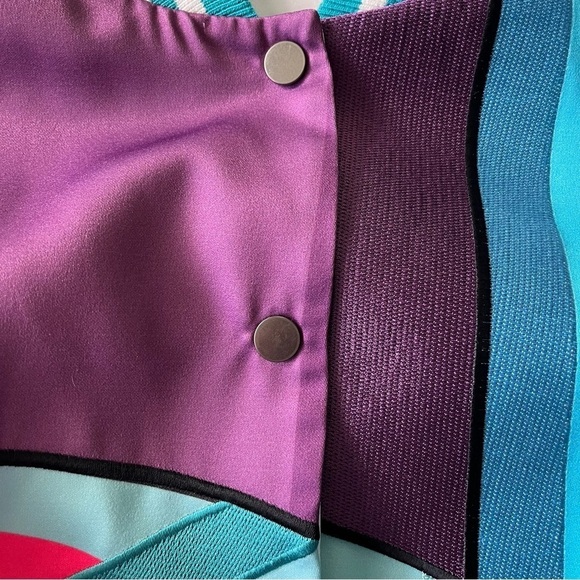 KAWS x MIRA MIKATI sz 40 S White Blue Bomber Jacket Snap Buttons $1895 - Picture 14 of 16